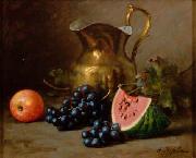 Alfred Hirv Natuurmort kannu ja viinamarjadega Sweden oil painting artist